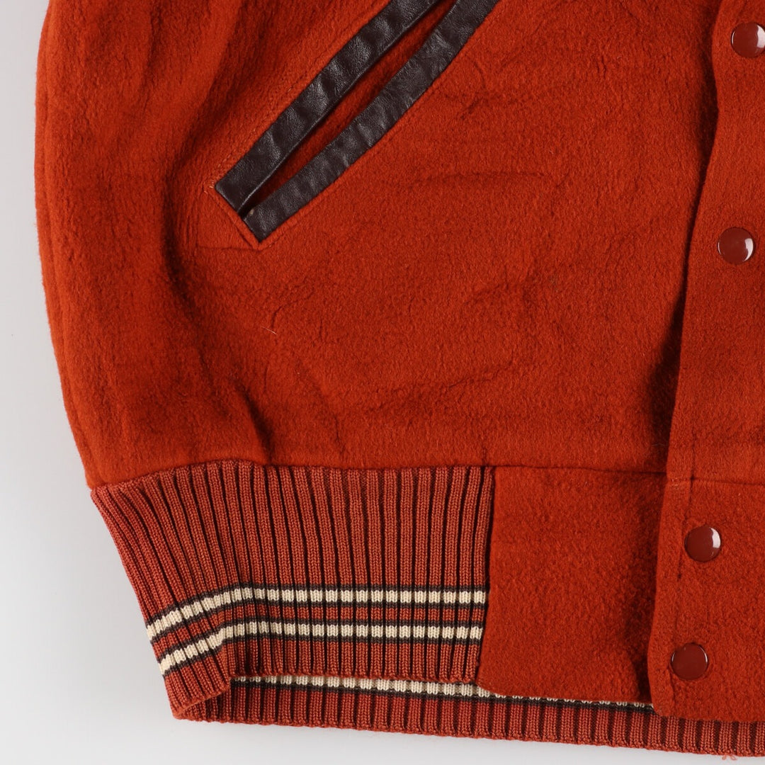 70'S Leather Sleeve Wool Stadium Jacket Award Jacket Varsity Jacket Men's M Vintage /eaa387532