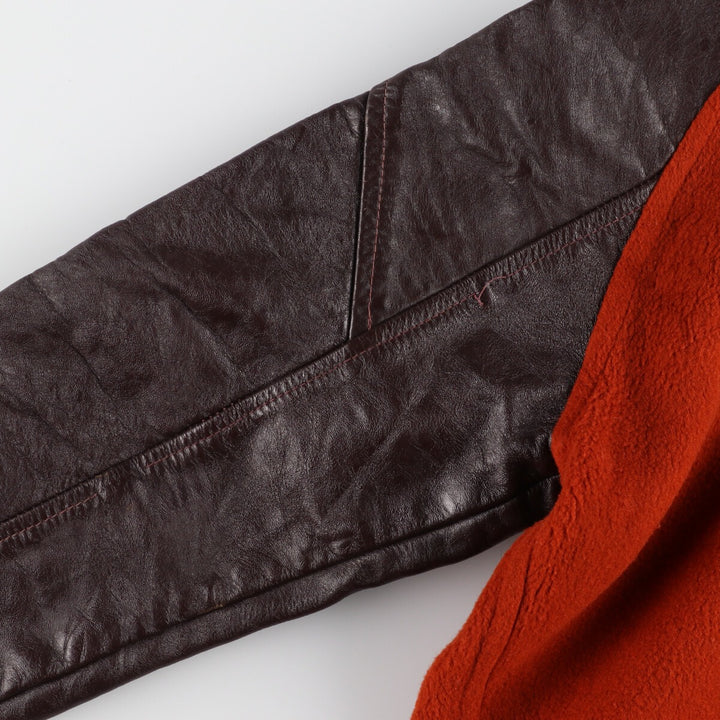 70'S Leather Sleeve Wool Stadium Jacket Award Jacket Varsity Jacket Men's M Vintage /eaa387532