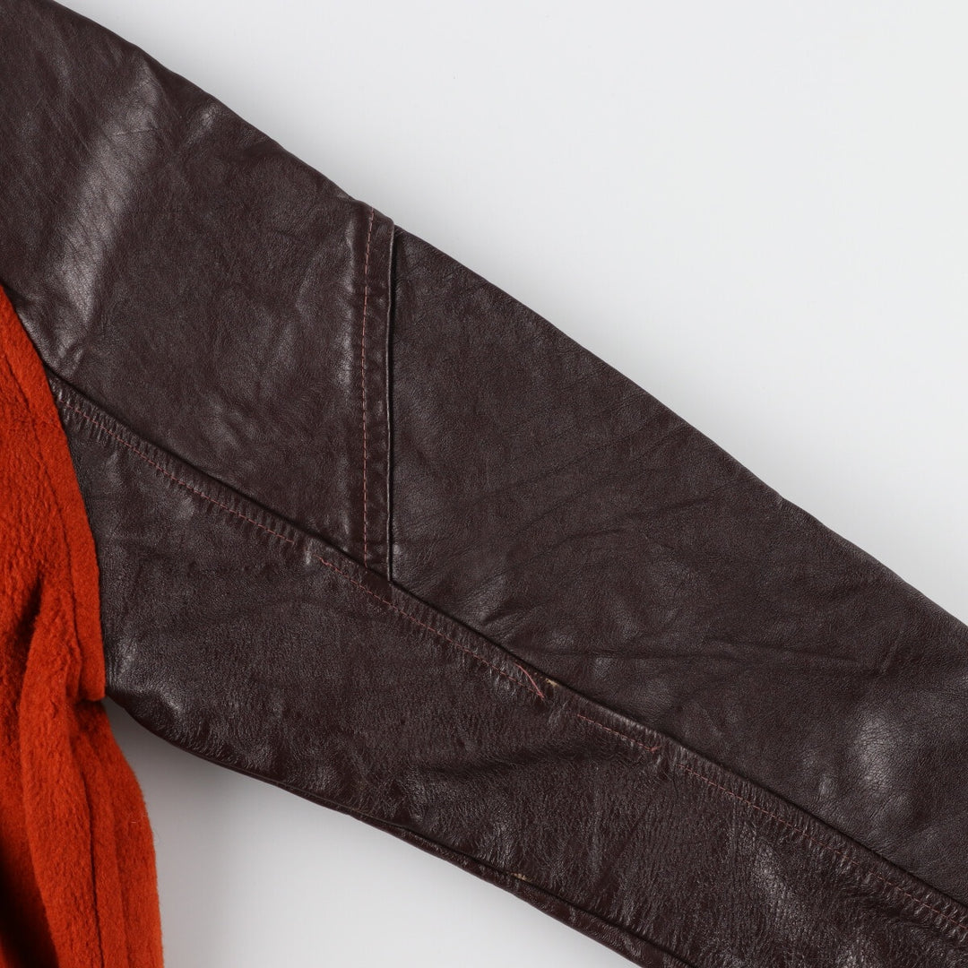 70'S Leather Sleeve Wool Stadium Jacket Award Jacket Varsity Jacket Men's M Vintage /eaa387532