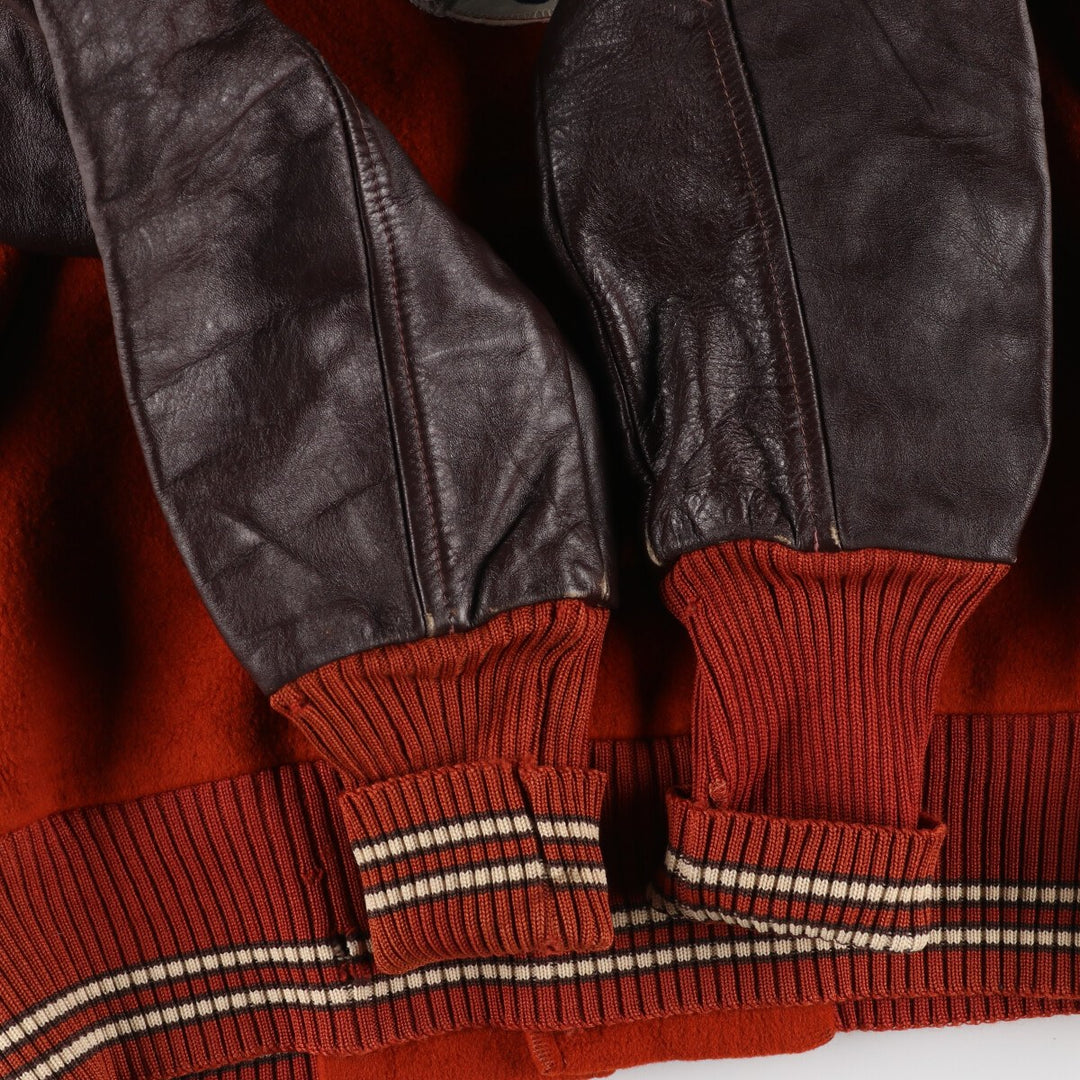 70'S Leather Sleeve Wool Stadium Jacket Award Jacket Varsity Jacket Men's M Vintage /eaa387532