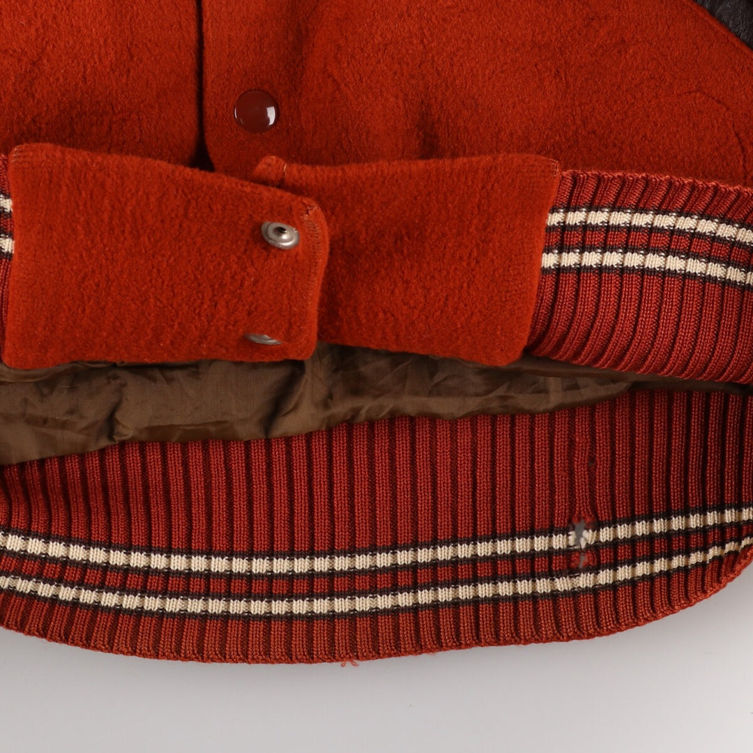 70'S Leather Sleeve Wool Stadium Jacket Award Jacket Varsity Jacket Men's M Vintage /eaa387532