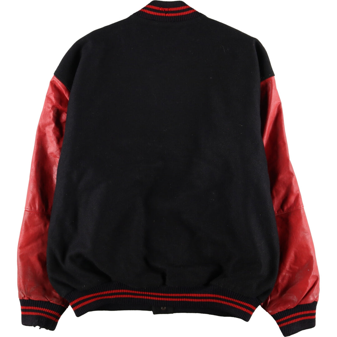 ~90'S THE MEMBERS COLLECTION Sleeve Leather Wool Stadium Jacket Award Jacket Varsity Jacket Men's XXL Vintage /eaa387554