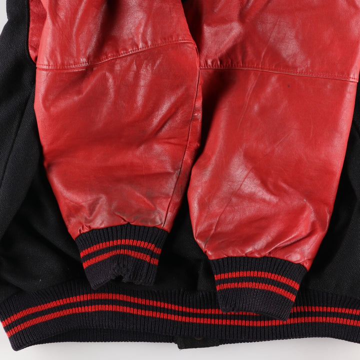 ~90'S THE MEMBERS COLLECTION Sleeve Leather Wool Stadium Jacket Award Jacket Varsity Jacket Men's XXL Vintage /eaa387554