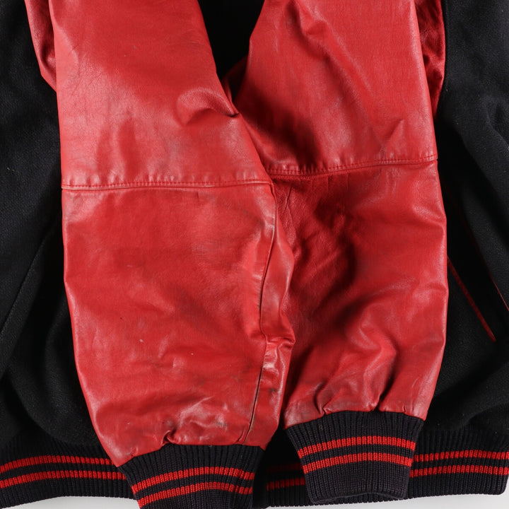 ~90'S THE MEMBERS COLLECTION Sleeve Leather Wool Stadium Jacket Award Jacket Varsity Jacket Men's XXL Vintage /eaa387554