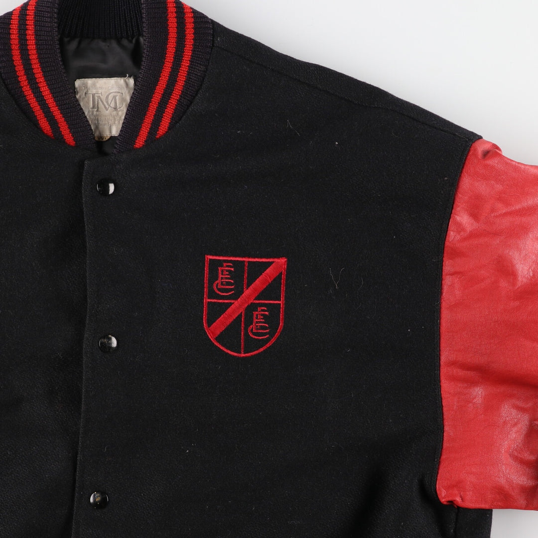 ~90'S THE MEMBERS COLLECTION Sleeve Leather Wool Stadium Jacket Award Jacket Varsity Jacket Men's XXL Vintage /eaa387554