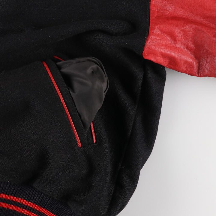~90'S THE MEMBERS COLLECTION Sleeve Leather Wool Stadium Jacket Award Jacket Varsity Jacket Men's XXL Vintage /eaa387554