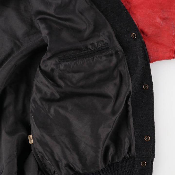 ~90'S THE MEMBERS COLLECTION Sleeve Leather Wool Stadium Jacket Award Jacket Varsity Jacket Men's XXL Vintage /eaa387554