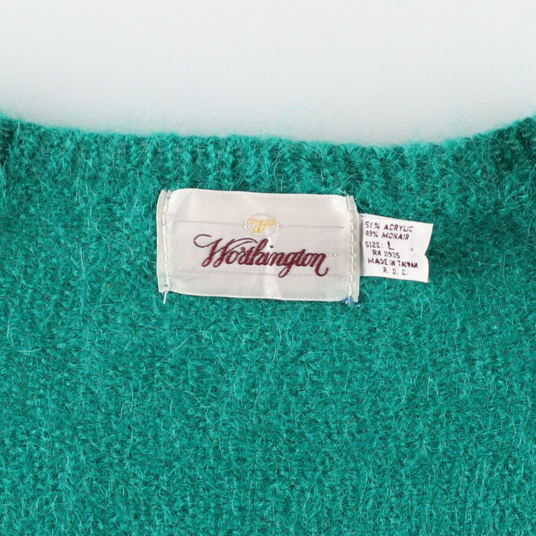 80s~ Worthington Acrylic x Mohair Knit Cardigan Women's L Vintage /eaa387723