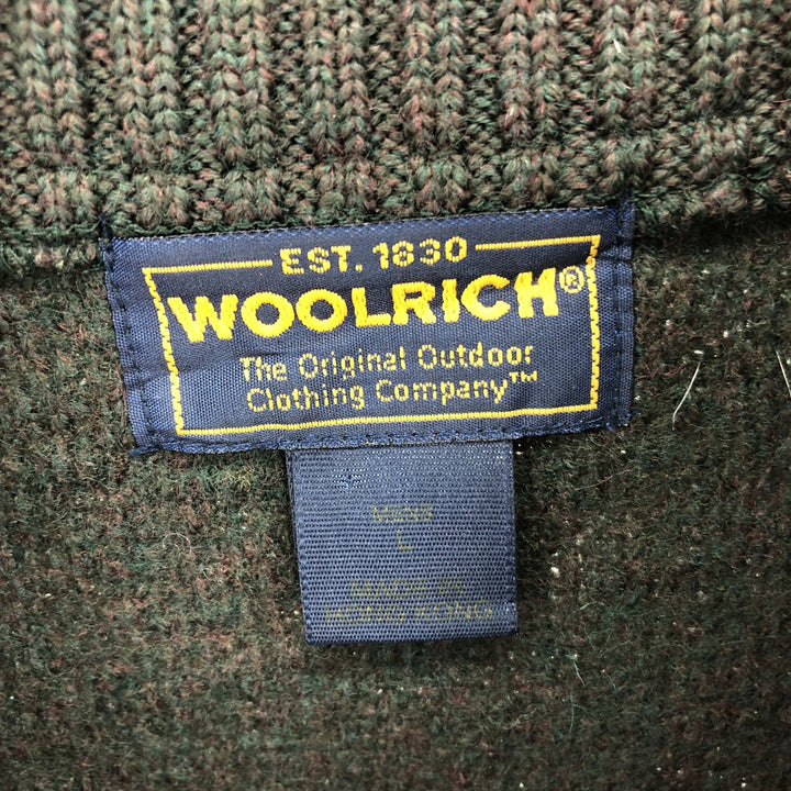 WOOLRICH Wool knit half button sweater with shoulder patch Men's L /eaa387779