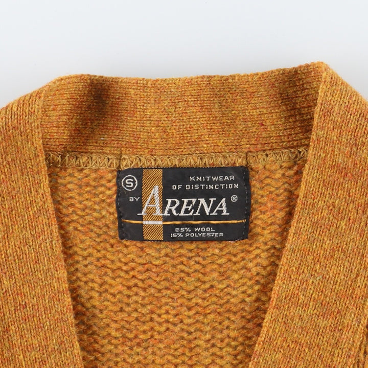 ~70'S ARENA wool knit cardigan, men's S, vintage /eaa387798