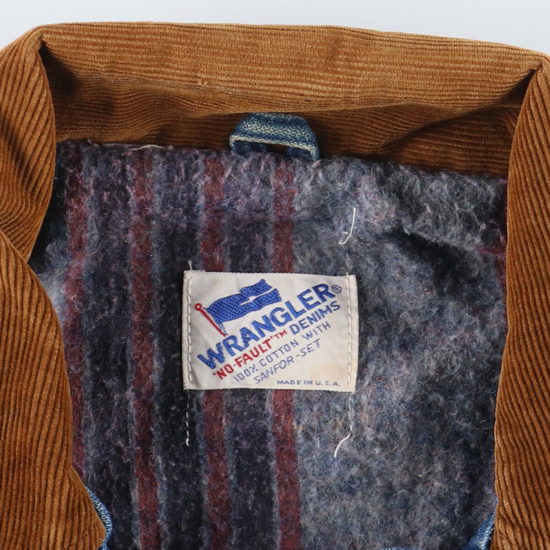 80'S Wrangler denim jacket, denim jacket, made in USA, men's M, vintage /eaa387941