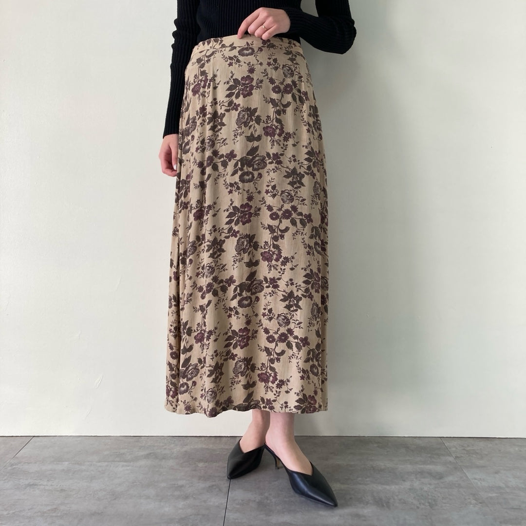 GAP Floral Rayon Long Flare Skirt Women's L /eaa388017