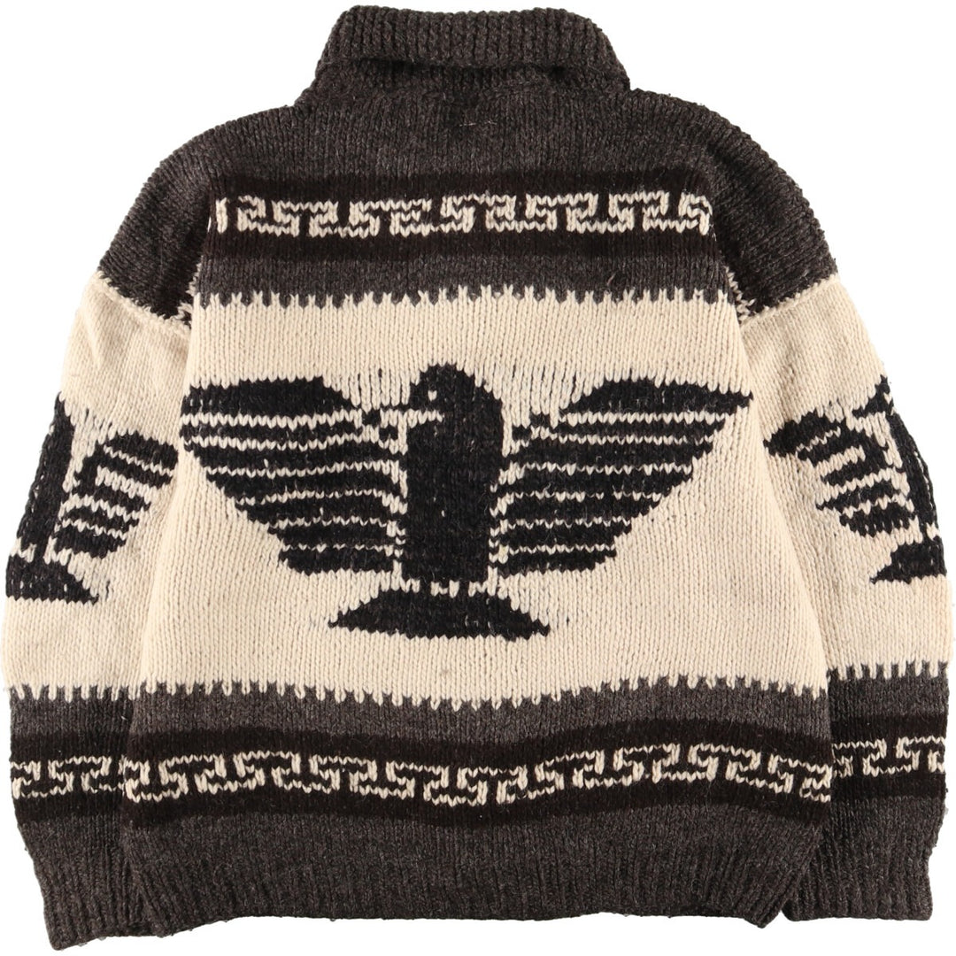 All-over Thunderbird Pattern Ecuadorian knit cardigan, men's XL /eaa388327