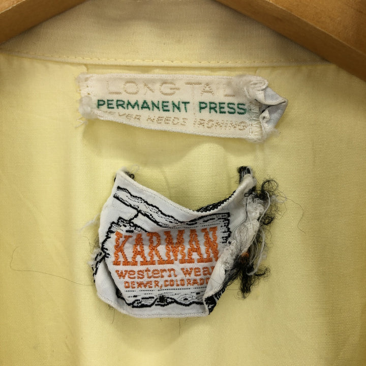 70'S KARMAN Long Sleeve Western Shirt Men's M Vintage /eaa388512