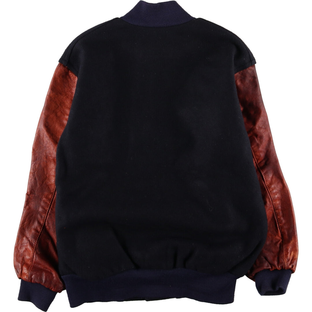 90'S HOLLOWAY Leather Sleeve Wool Varsity Jacket Award Jacket Varsity Jacket Made in USA Men's M Vintage /eaa388516