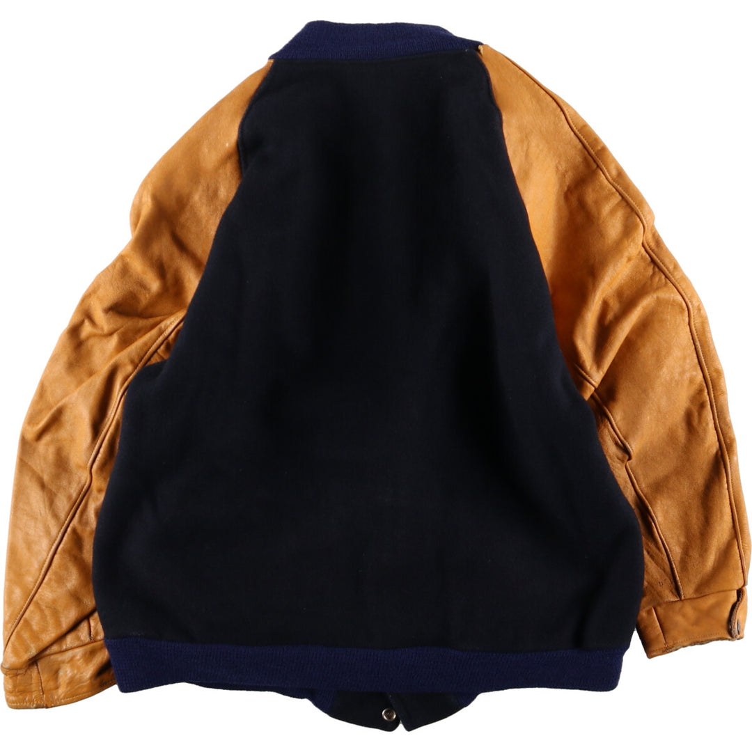 ~80'S ATHLETES WEAR CO Leather Sleeve Wool Stadium Jacket Award Jacket Varsity Jacket Men's L Vintage /eaa388520