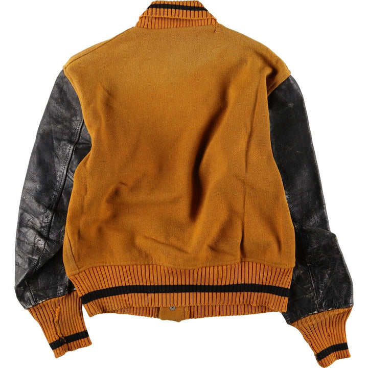 50s-60'S WOODS Leather Sleeve Wool Varsity Jacket Award Jacket Varsity Jacket Men's S Vintage /eaa388521
