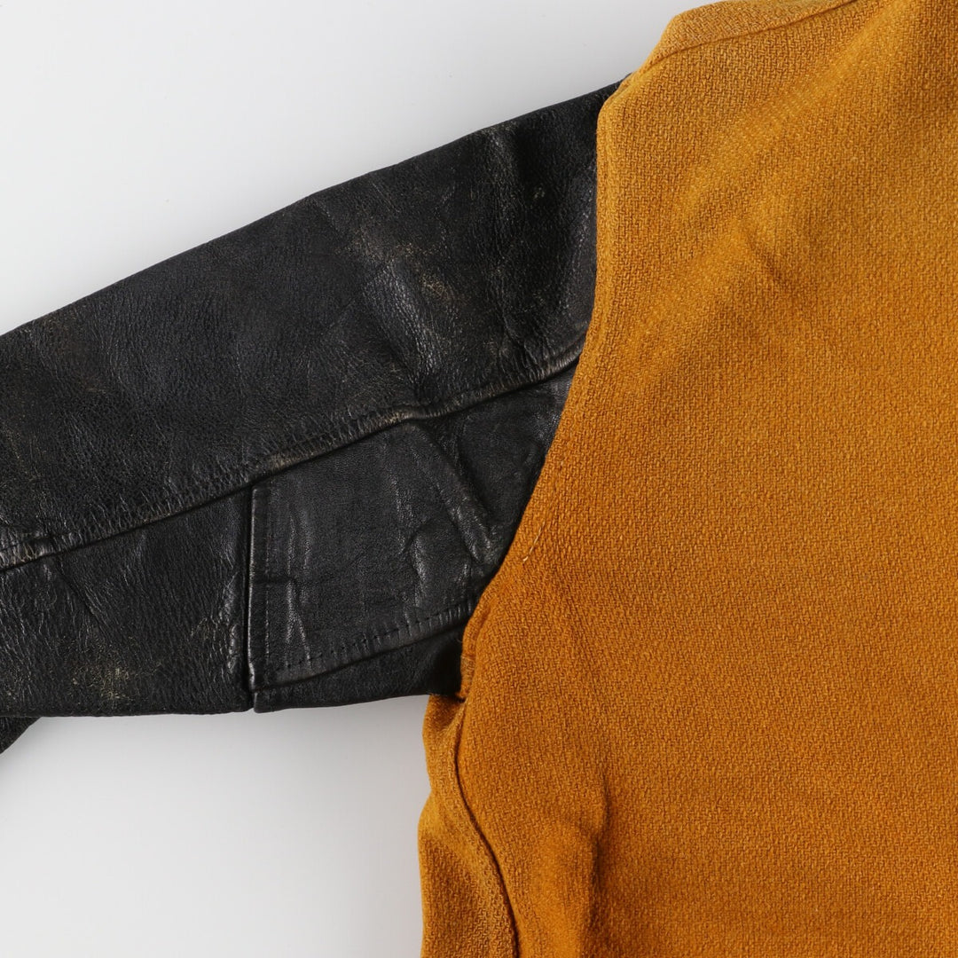 50s-60'S WOODS Leather Sleeve Wool Varsity Jacket Award Jacket Varsity Jacket Men's S Vintage /eaa388521