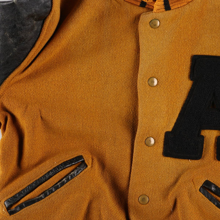 50s-60'S WOODS Leather Sleeve Wool Varsity Jacket Award Jacket Varsity Jacket Men's S Vintage /eaa388521