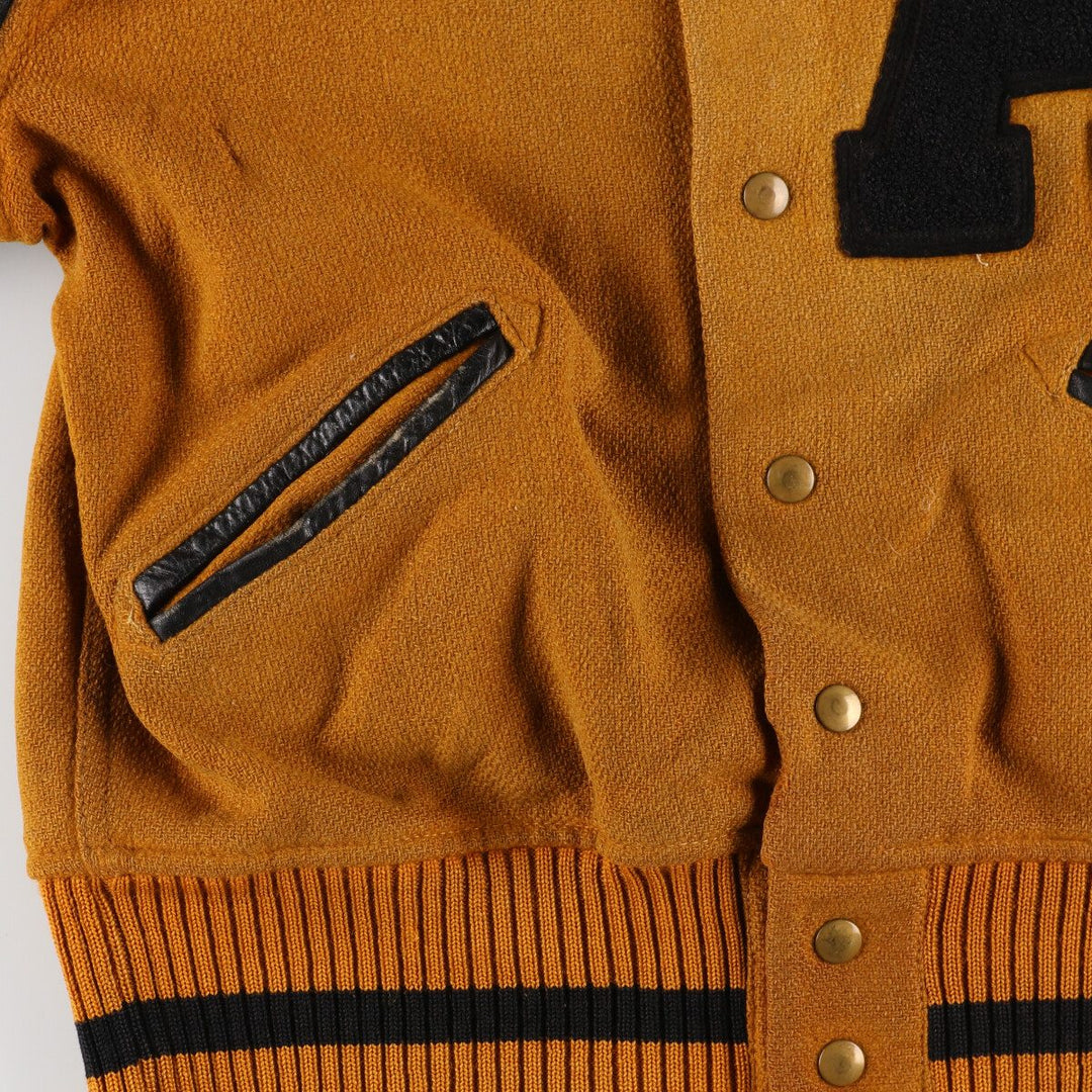 50s-60'S WOODS Leather Sleeve Wool Varsity Jacket Award Jacket Varsity Jacket Men's S Vintage /eaa388521