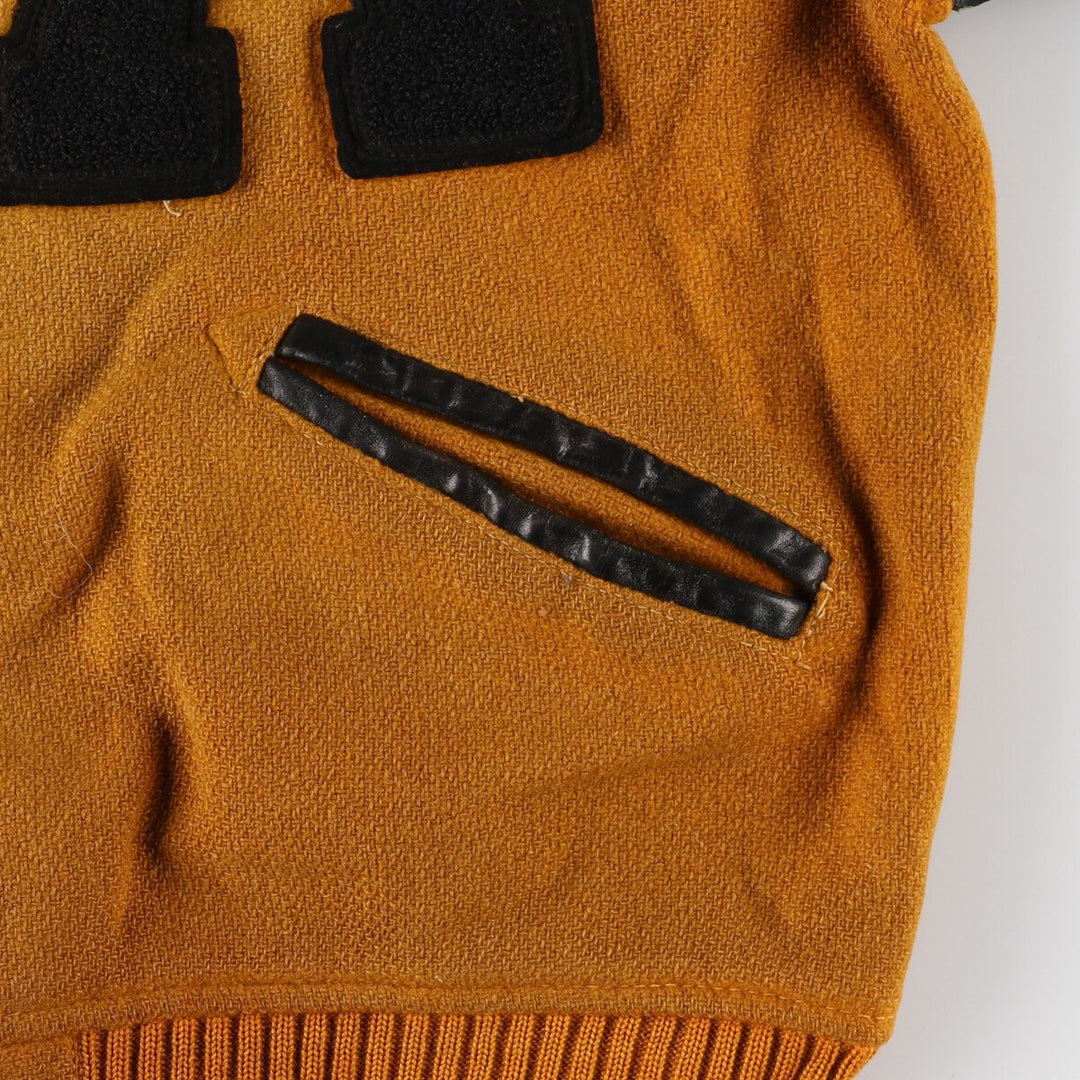 50s-60'S WOODS Leather Sleeve Wool Varsity Jacket Award Jacket Varsity Jacket Men's S Vintage /eaa388521