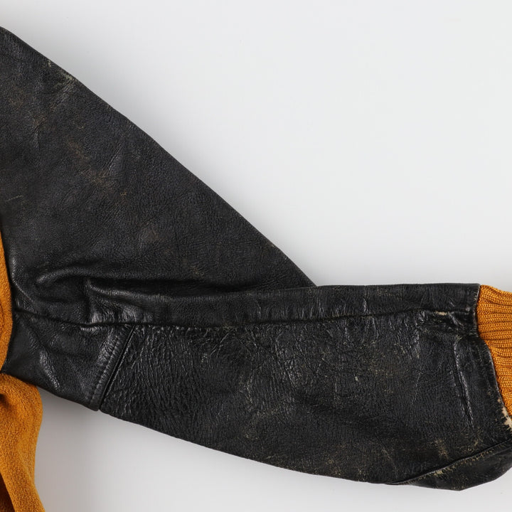 50s-60'S WOODS Leather Sleeve Wool Varsity Jacket Award Jacket Varsity Jacket Men's S Vintage /eaa388521