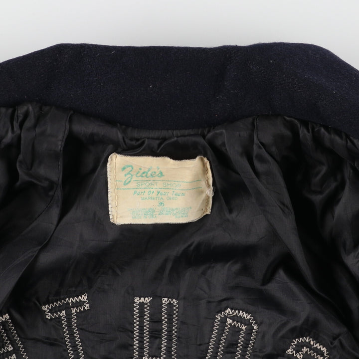 80's Zide's wool varsity jacket with collar and badge, award jacket, made in USA, men's S /eaa388523