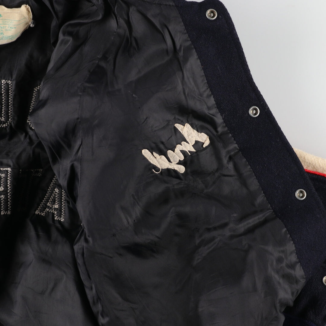 80's Zide's wool varsity jacket with collar and badge, award jacket, made in USA, men's S /eaa388523