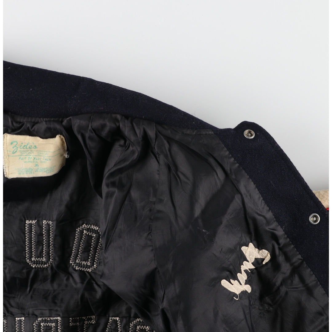 80's Zide's wool varsity jacket with collar and badge, award jacket, made in USA, men's S /eaa388523