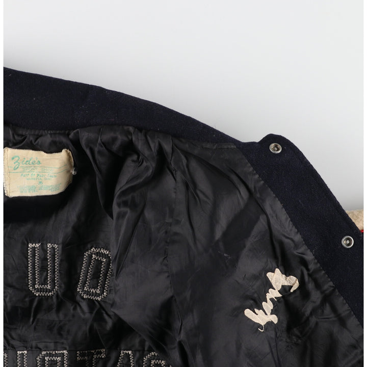 80's Zide's wool varsity jacket with collar and badge, award jacket, made in USA, men's S /eaa388523
