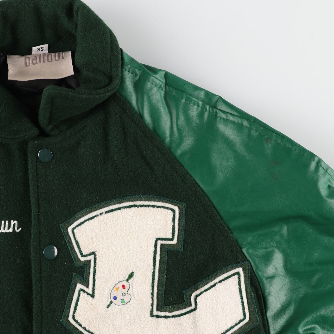 BALFOUR Sleeve Patch Leather Wool Stadium Jacket Award Jacket Varsity Jacket Men's XS /eaa388532