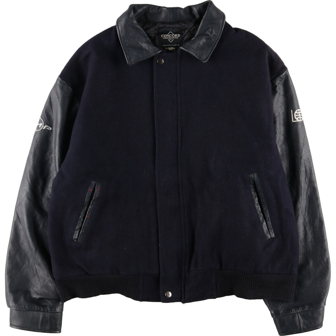 Concord CONCORD Leather Sleeve Wool Varsity Jacket Award Jacket Varsity Jacket Made in Canada Men's L /eaa388535