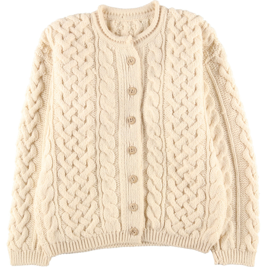 Roll neck cable knit cardigan for women L /eaa388577