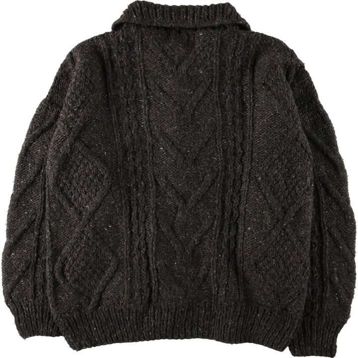 OTAVALO NATIVE AMERICAN Hand Knit Cable Knit Ecuadorian Knit Cardigan Men's XXL /eaa388664