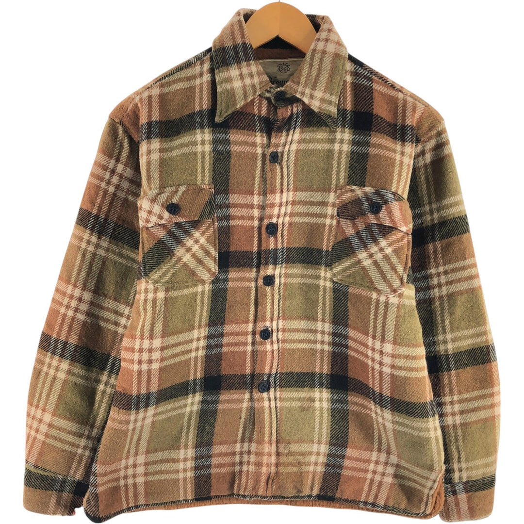 ~70'S Brewster Check Pattern Wool CPO Jacket Men's S Size Vintage /eaa388751