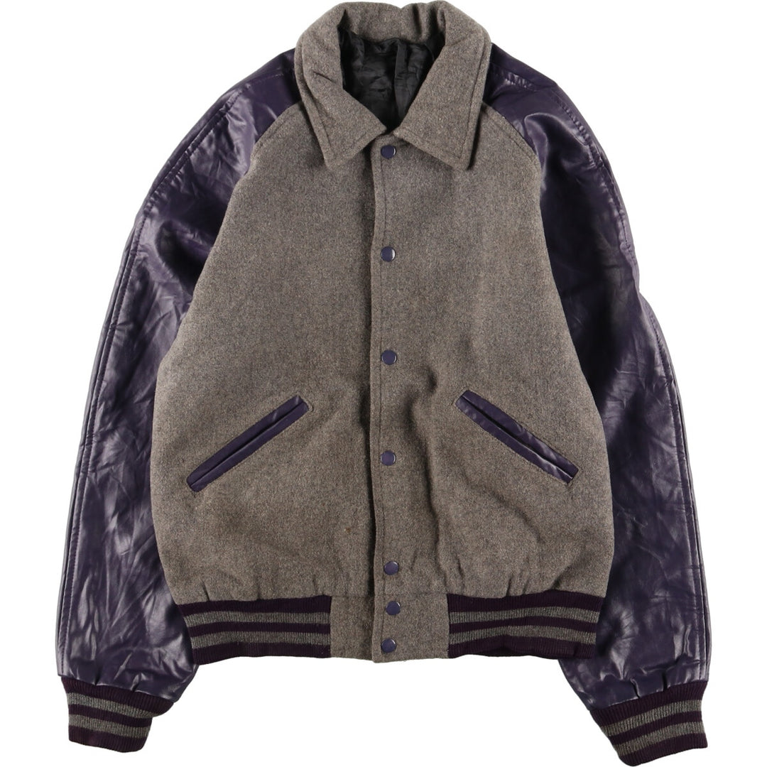 Leather sleeve wool varsity jacket award jacket varsity jacket men's L /eaa388760