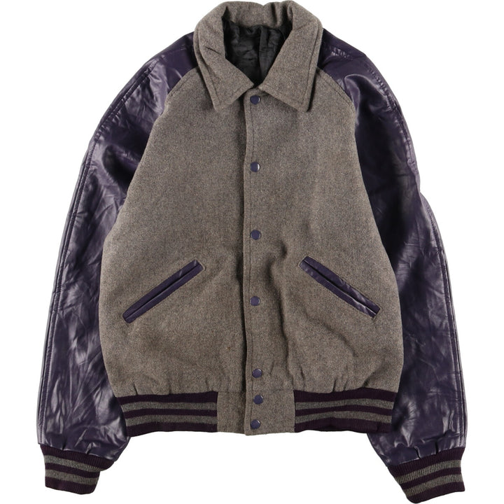 Leather sleeve wool varsity jacket award jacket varsity jacket men's L /eaa388760