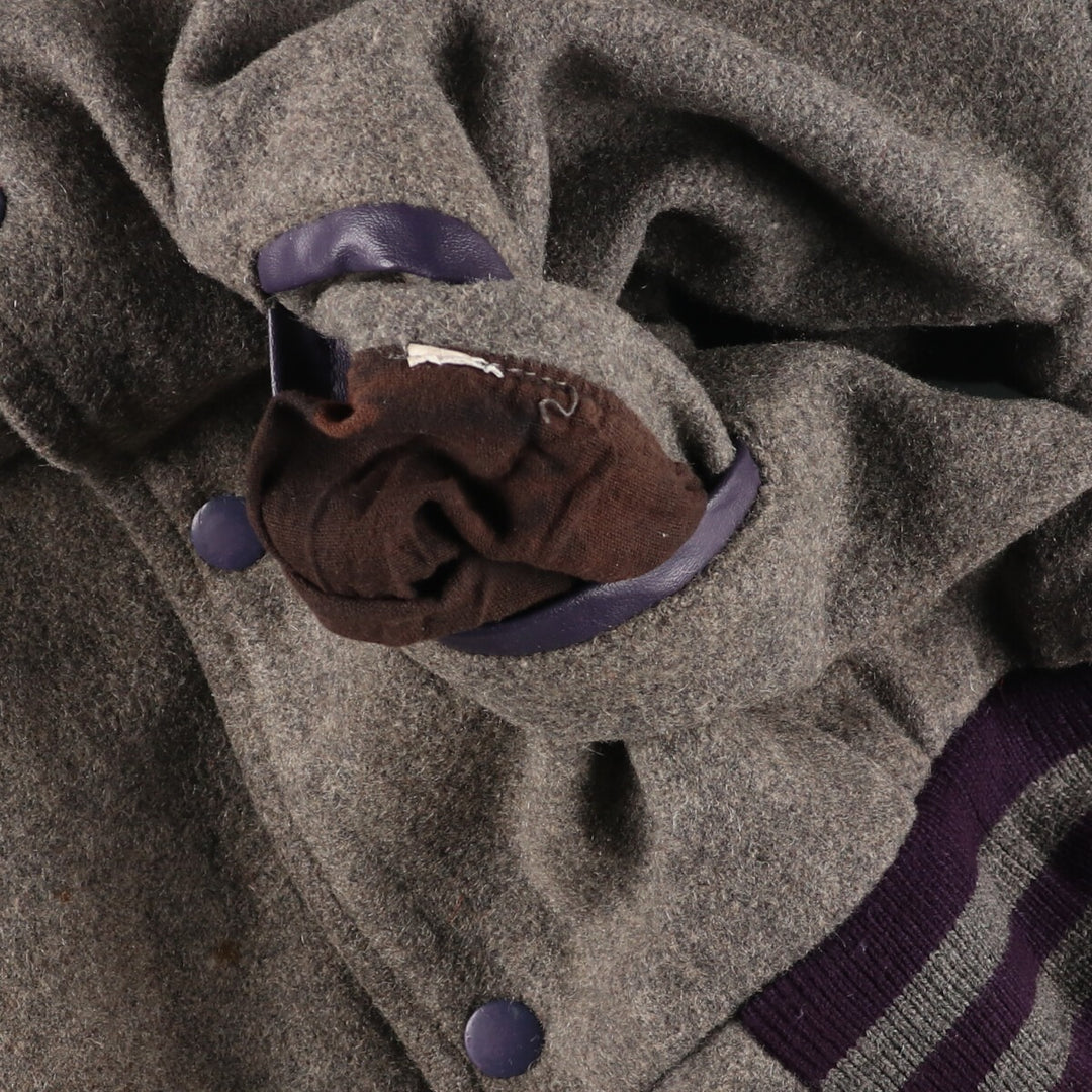 Leather sleeve wool varsity jacket award jacket varsity jacket men's L /eaa388760