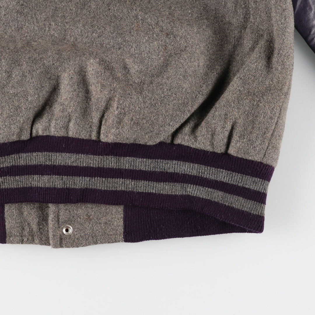 Leather sleeve wool varsity jacket award jacket varsity jacket men's L /eaa388760