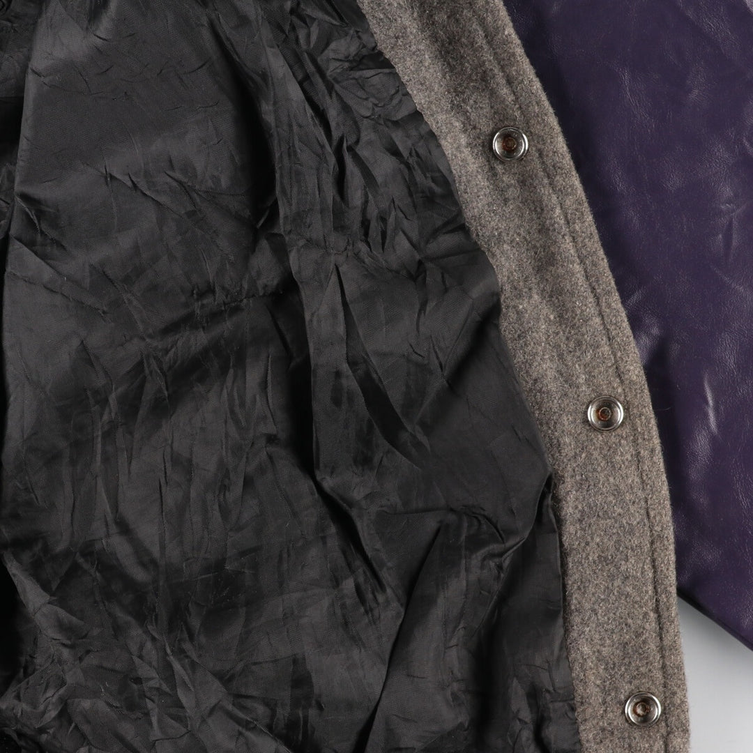 Leather sleeve wool varsity jacket award jacket varsity jacket men's L /eaa388760