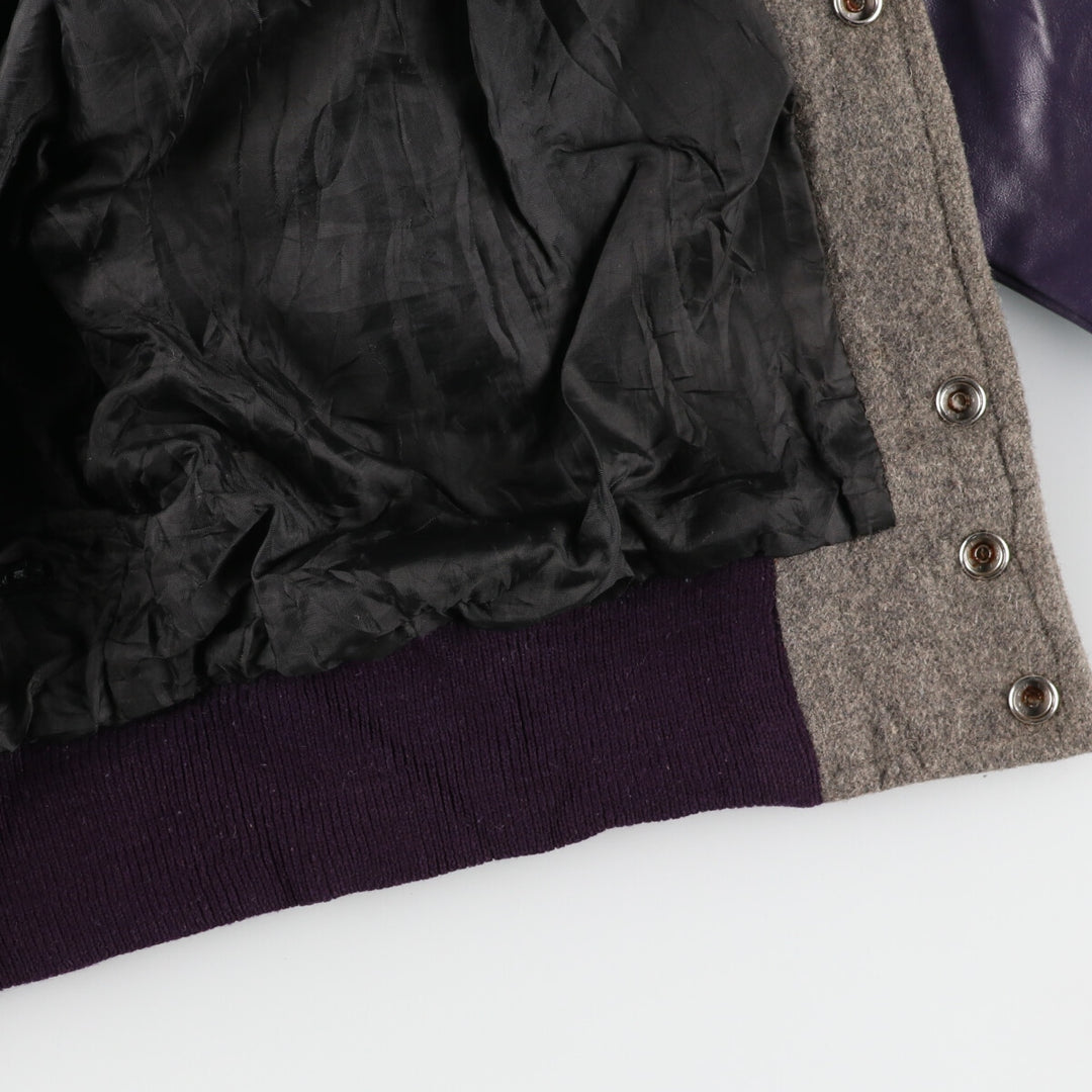 Leather sleeve wool varsity jacket award jacket varsity jacket men's L /eaa388760