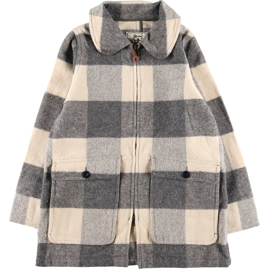 WOOLRICH Check Pattern Wool Half Coat Women's L /eaa388784