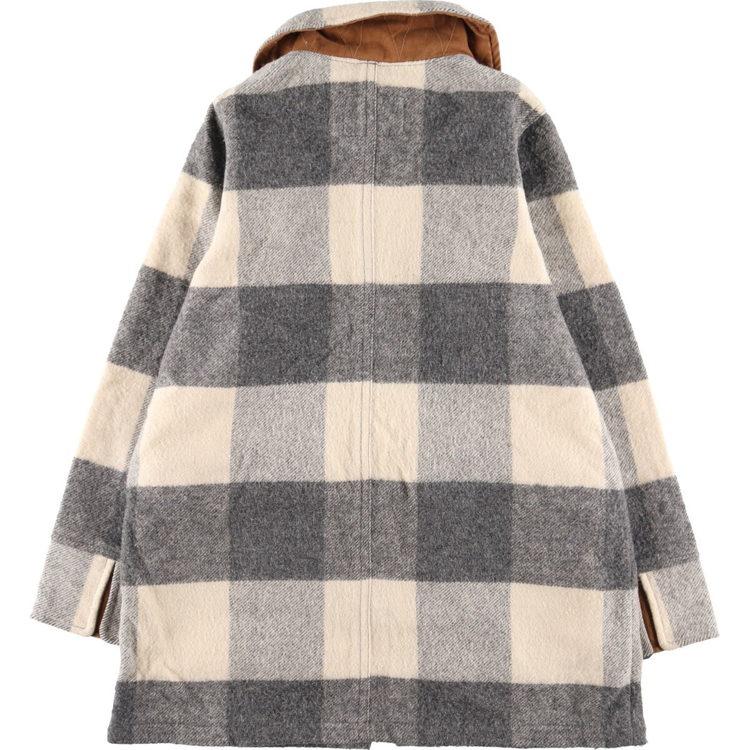 WOOLRICH Check Pattern Wool Half Coat Women's L /eaa388784