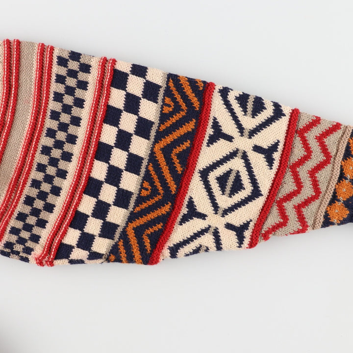 CLUB 901 All-over Fair Isle Pattern Cotton Knit Sweater Made in Scotland Women's L /eaa388805