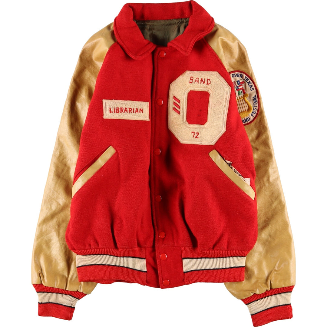70'S ATHLETIC SUPPLY INC Leather Sleeve Wool Stadium Jacket Award Jacket Varsity Jacket Men's L Vintage /eaa388898