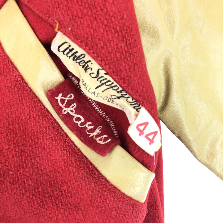 70'S ATHLETIC SUPPLY INC Leather Sleeve Wool Stadium Jacket Award Jacket Varsity Jacket Men's L Vintage /eaa388898
