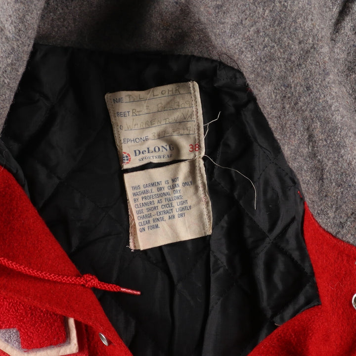 80'S DeLONG sailor collar wool varsity jacket award jacket varsity jacket men's M vintage /eaa388949