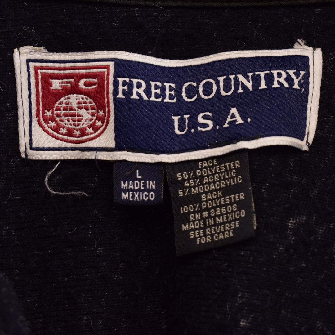 FREE COUNTRY USA Half Zip Border Pattern Fleece Pullover Men's L /eaa389076