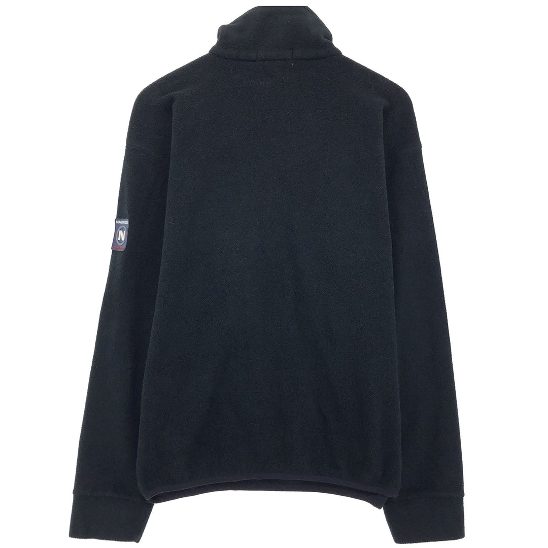 Vintage 90'S Nautica Half-Zip Fleece Pullover, Made in USA, Men's Size Medium polyester black type Vintage Second Hand