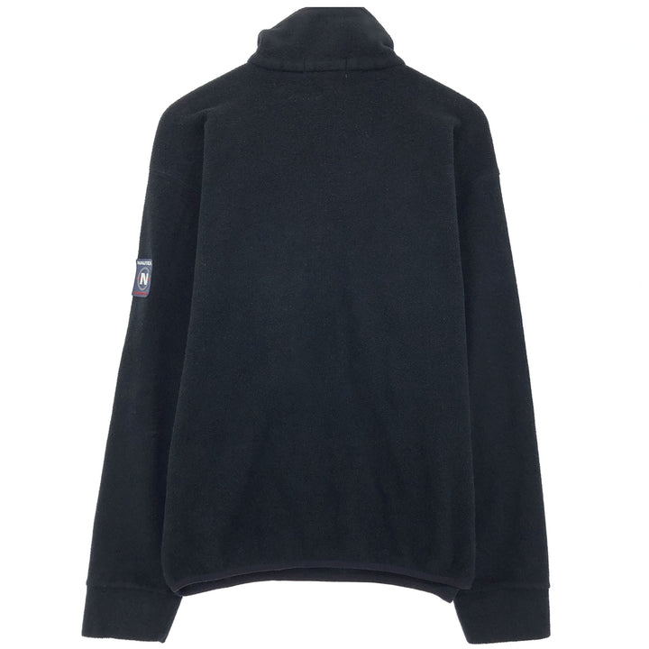 Vintage 90'S Nautica Half-Zip Fleece Pullover, Made in USA, Men's Size Medium polyester black type Vintage Second Hand